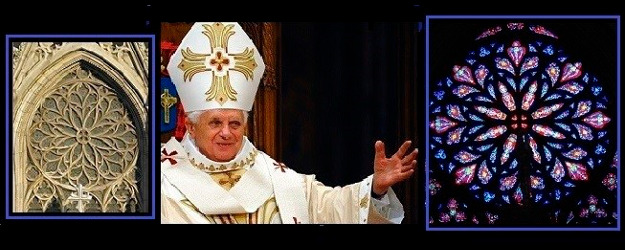 Pope Benedict XVI, greets faithful upon his arrival at St. Patrick' s Cathedral in New York to celebrate a Mass Saturday, April 19, 2008. (AP Photo/ Vincenzo Pinto, Pool)